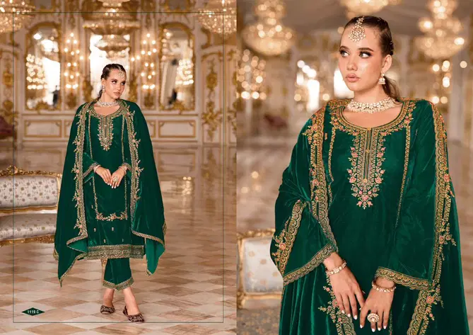 Wahida By Sargam Velvet Heavy Designer Salwar Suits Catalog